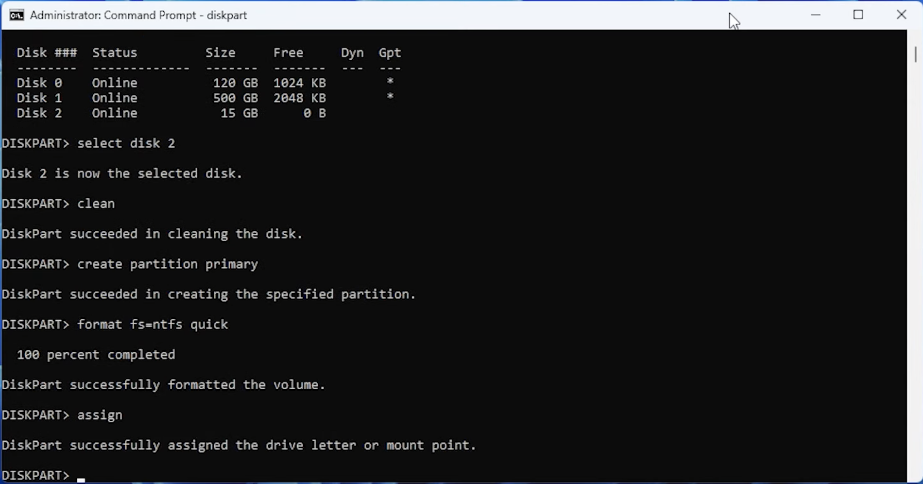 Assign a drive letter